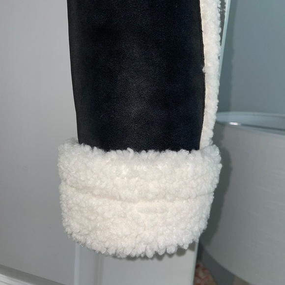 Revolve NBD Dolly Faux Shearling Jacket in Black & Ivory - Picture 13 of 16